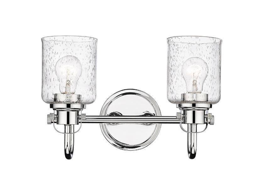 Steel Arch Arm with Clear Seedy Glass Shade Vanity Light - LV LIGHTING