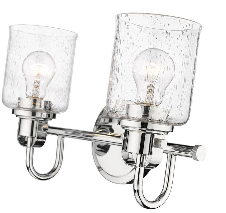 Steel Arch Arm with Clear Seedy Glass Shade Vanity Light - LV LIGHTING