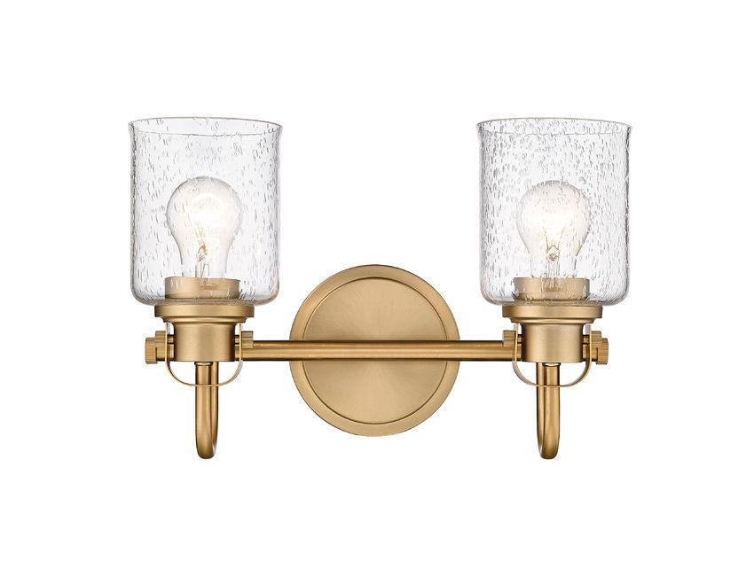 Steel Arch Arm with Clear Seedy Glass Shade Vanity Light - LV LIGHTING