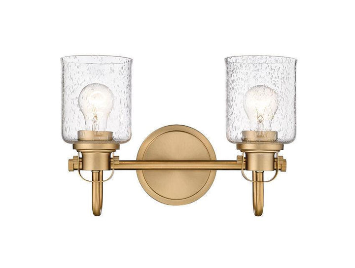 Steel Arch Arm with Clear Seedy Glass Shade Vanity Light - LV LIGHTING