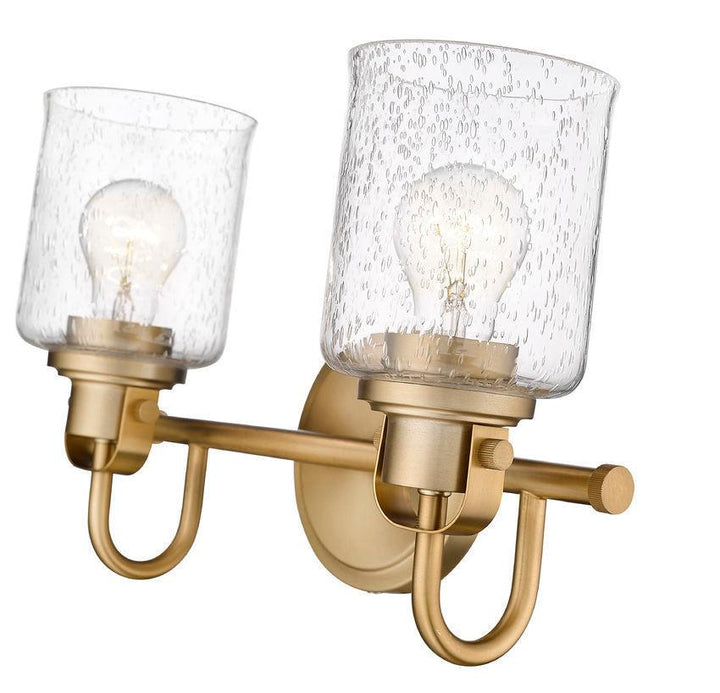 Steel Arch Arm with Clear Seedy Glass Shade Vanity Light - LV LIGHTING