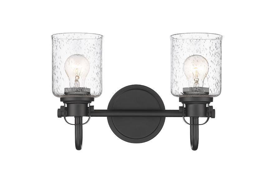 Steel Arch Arm with Clear Seedy Glass Shade Vanity Light - LV LIGHTING