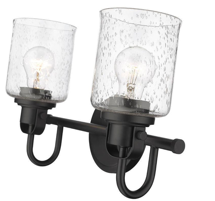 Steel Arch Arm with Clear Seedy Glass Shade Vanity Light - LV LIGHTING