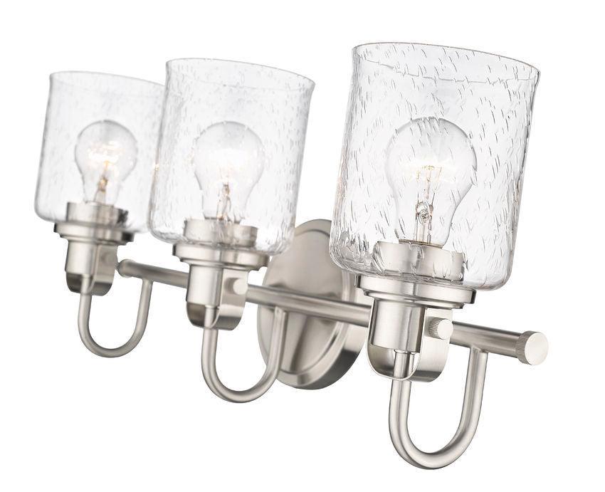 Steel Arch Arm with Clear Seedy Glass Shade Vanity Light - LV LIGHTING