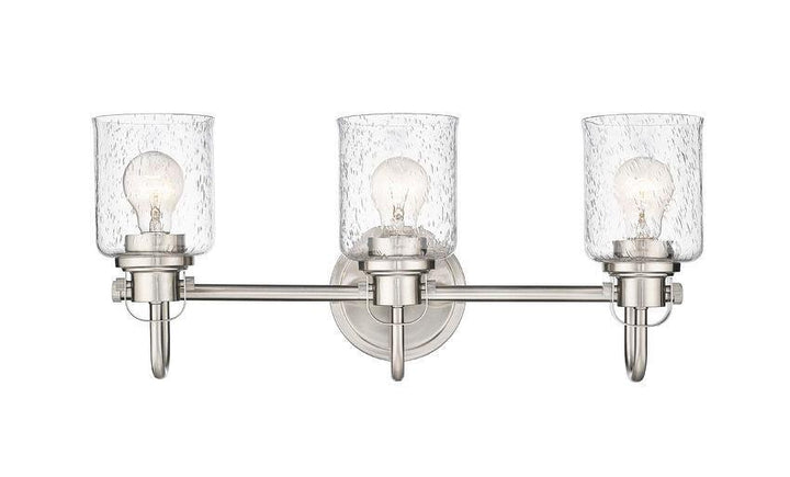 Steel Arch Arm with Clear Seedy Glass Shade Vanity Light - LV LIGHTING