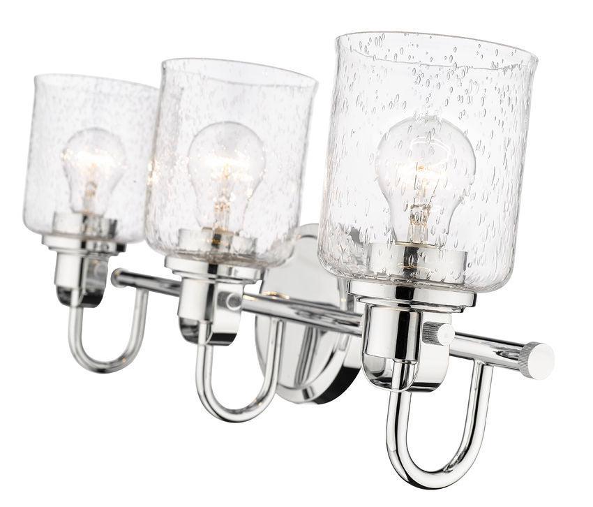 Steel Arch Arm with Clear Seedy Glass Shade Vanity Light - LV LIGHTING