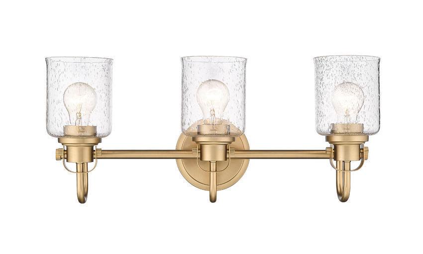Steel Arch Arm with Clear Seedy Glass Shade Vanity Light - LV LIGHTING