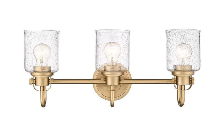 Steel Arch Arm with Clear Seedy Glass Shade Vanity Light - LV LIGHTING