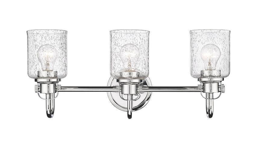 Steel Arch Arm with Clear Seedy Glass Shade Vanity Light - LV LIGHTING