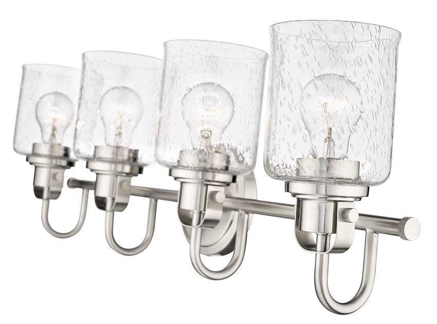 Steel Arch Arm with Clear Seedy Glass Shade Vanity Light - LV LIGHTING