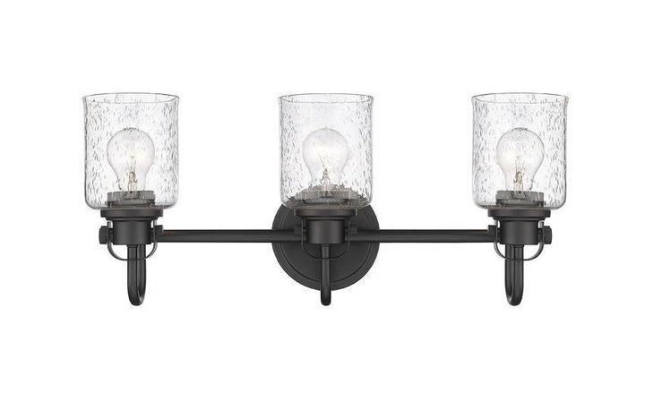 Steel Arch Arm with Clear Seedy Glass Shade Vanity Light - LV LIGHTING