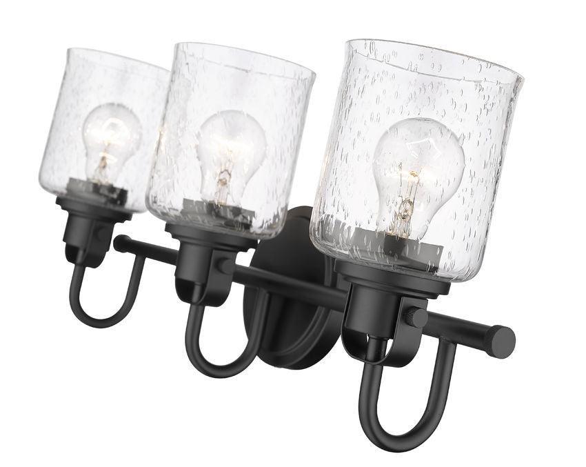 Steel Arch Arm with Clear Seedy Glass Shade Vanity Light - LV LIGHTING