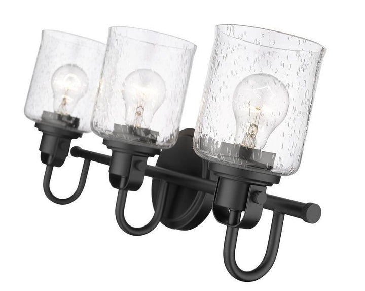 Steel Arch Arm with Clear Seedy Glass Shade Vanity Light - LV LIGHTING