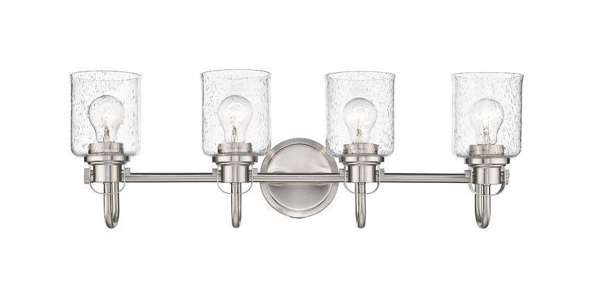 Steel Arch Arm with Clear Seedy Glass Shade Vanity Light - LV LIGHTING