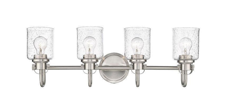 Steel Arch Arm with Clear Seedy Glass Shade Vanity Light - LV LIGHTING