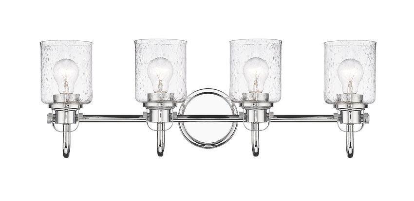 Steel Arch Arm with Clear Seedy Glass Shade Vanity Light - LV LIGHTING