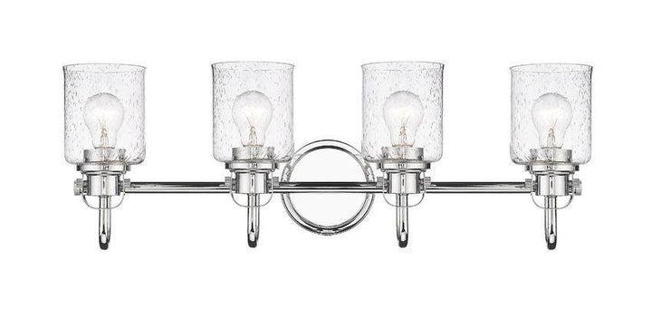 Steel Arch Arm with Clear Seedy Glass Shade Vanity Light - LV LIGHTING