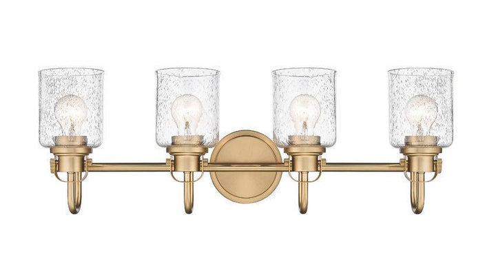 Steel Arch Arm with Clear Seedy Glass Shade Vanity Light - LV LIGHTING