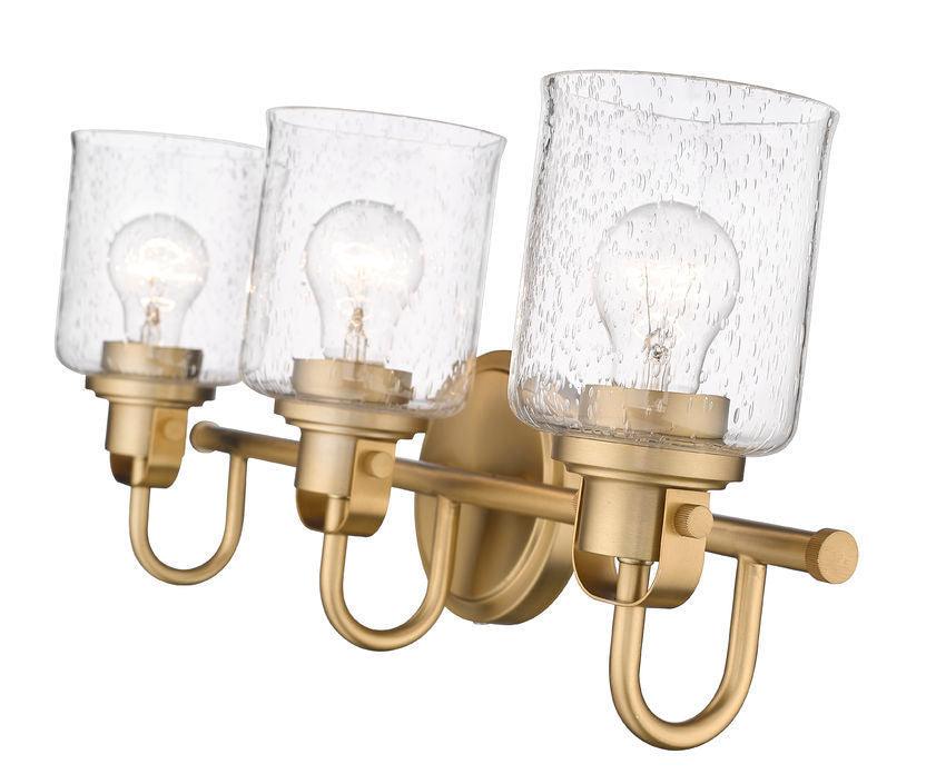 Steel Arch Arm with Clear Seedy Glass Shade Vanity Light - LV LIGHTING
