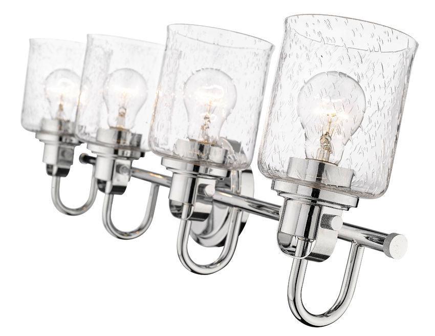 Steel Arch Arm with Clear Seedy Glass Shade Vanity Light - LV LIGHTING