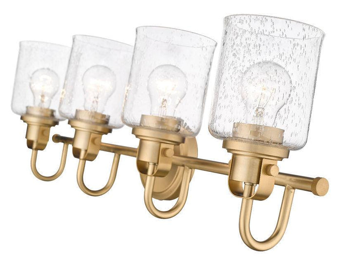 Steel Arch Arm with Clear Seedy Glass Shade Vanity Light - LV LIGHTING