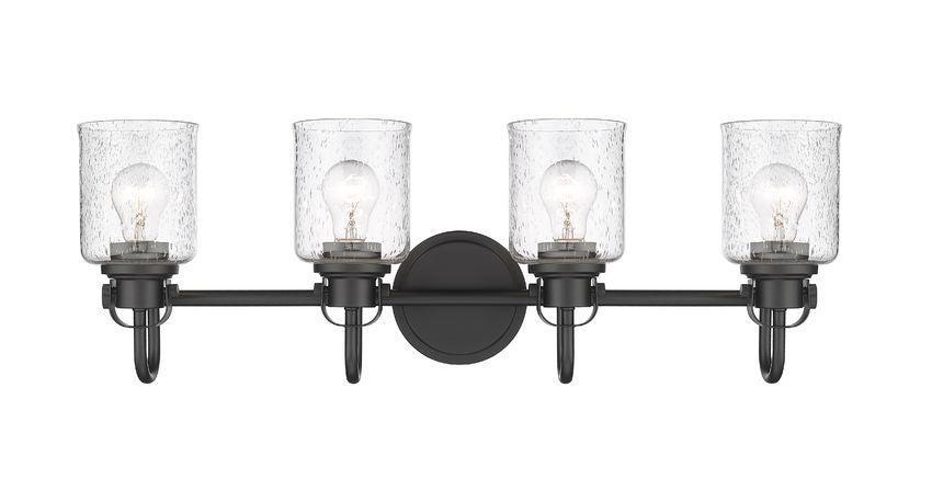 Steel Arch Arm with Clear Seedy Glass Shade Vanity Light - LV LIGHTING