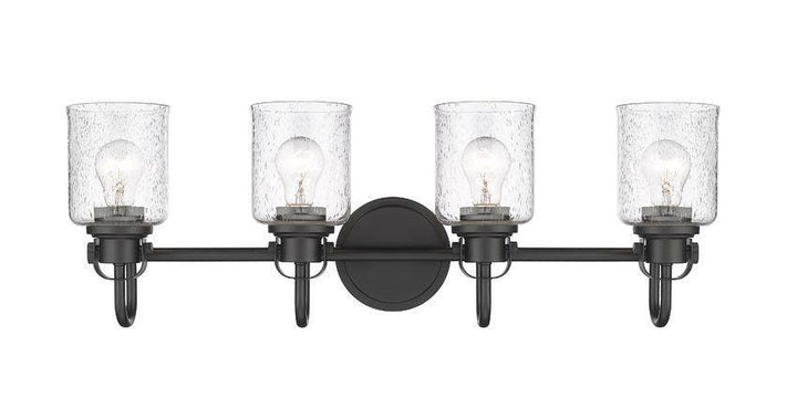 Steel Arch Arm with Clear Seedy Glass Shade Vanity Light - LV LIGHTING