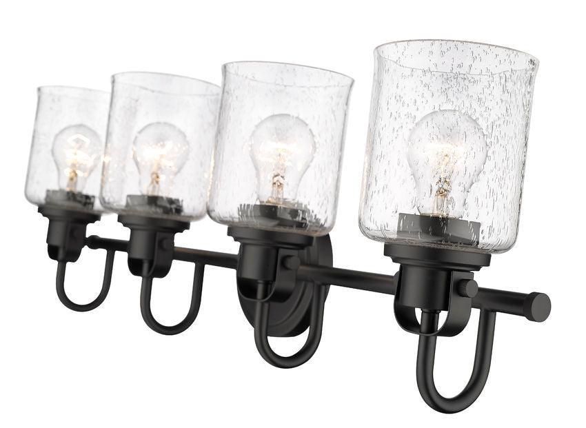 Steel Arch Arm with Clear Seedy Glass Shade Vanity Light - LV LIGHTING