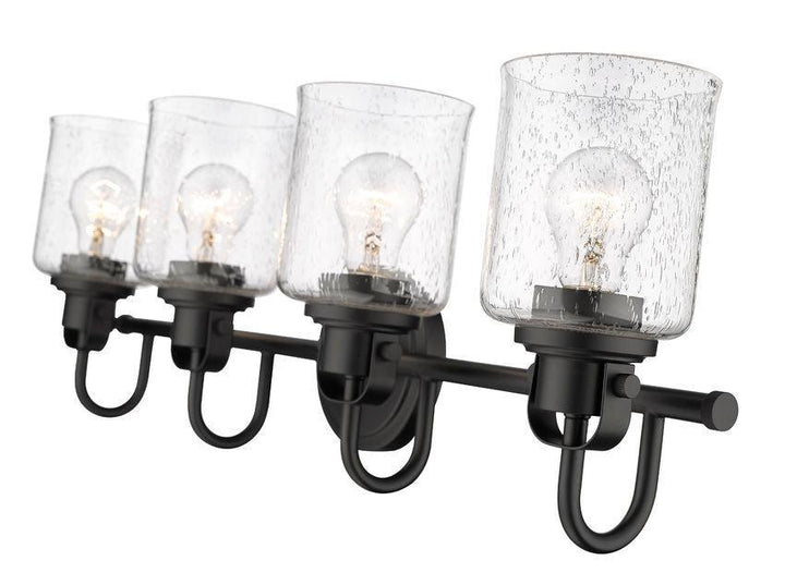 Steel Arch Arm with Clear Seedy Glass Shade Vanity Light - LV LIGHTING