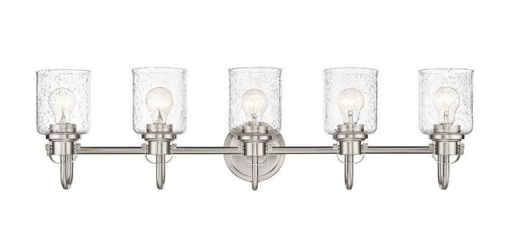 Steel Arch Arm with Clear Seedy Glass Shade Vanity Light - LV LIGHTING