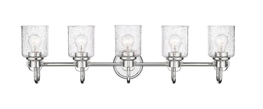Steel Arch Arm with Clear Seedy Glass Shade Vanity Light - LV LIGHTING