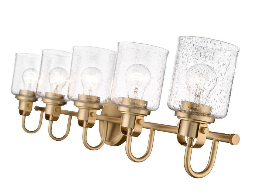 Steel Arch Arm with Clear Seedy Glass Shade Vanity Light - LV LIGHTING