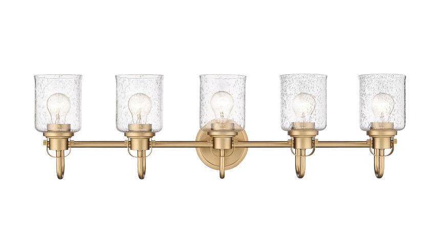 Steel Arch Arm with Clear Seedy Glass Shade Vanity Light - LV LIGHTING