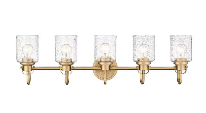 Steel Arch Arm with Clear Seedy Glass Shade Vanity Light - LV LIGHTING