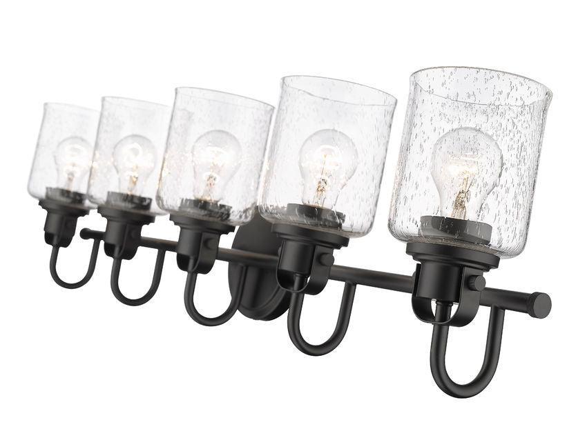 Steel Arch Arm with Clear Seedy Glass Shade Vanity Light - LV LIGHTING