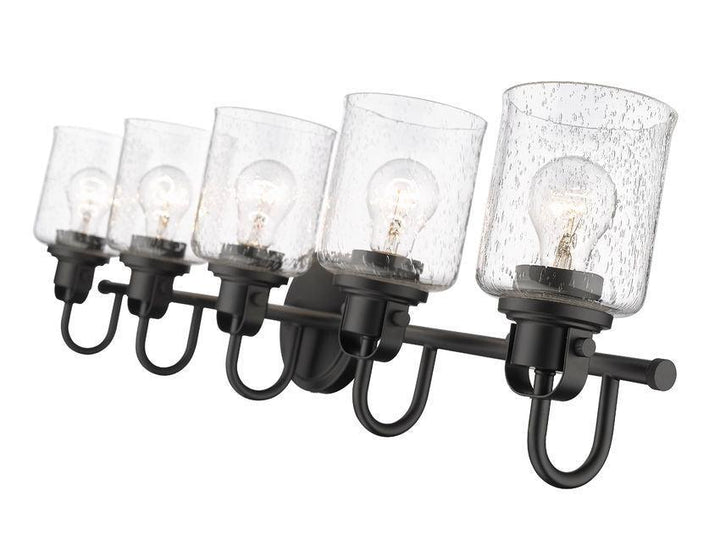 Steel Arch Arm with Clear Seedy Glass Shade Vanity Light - LV LIGHTING