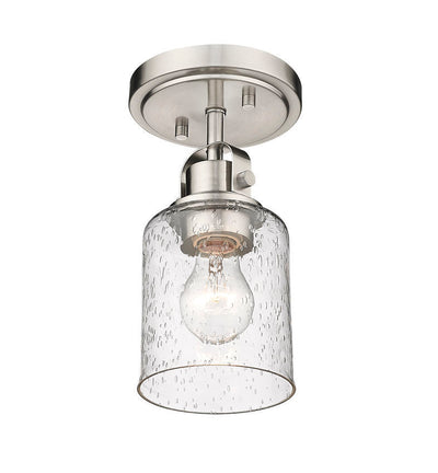 Steel with Clear Seedy Glass Shade Semi Flush Mount