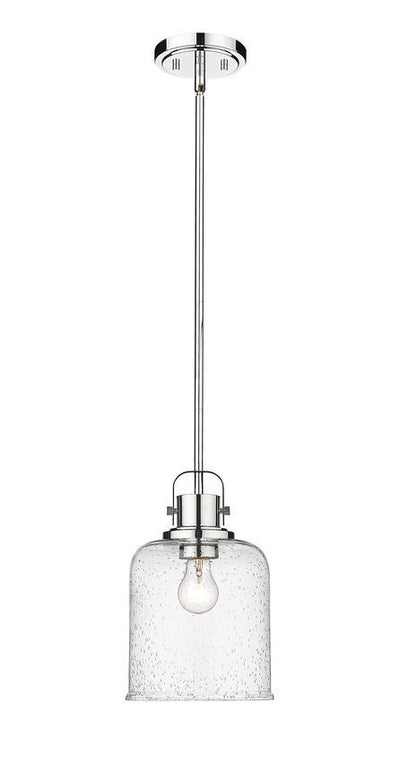 Steel with Clear Seedy Glass Shade Pendant