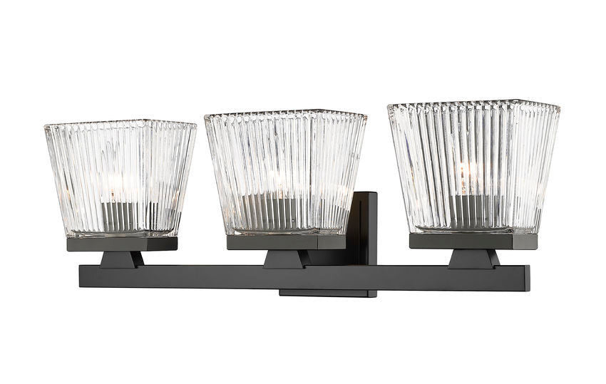 Steel Frame with Glass Shade Vanity Light