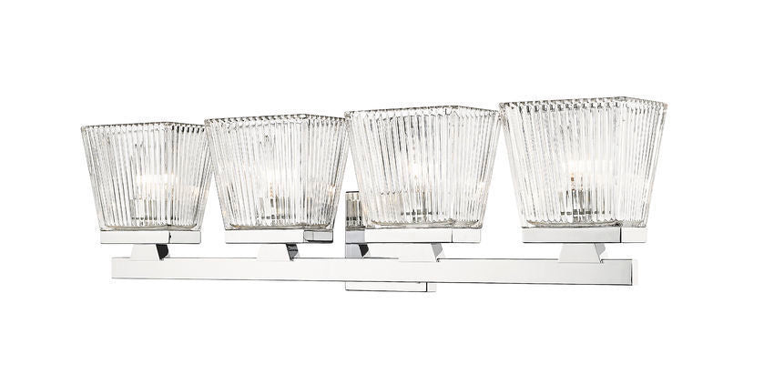 Steel Frame with Glass Shade Vanity Light