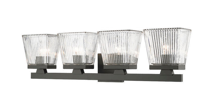 Steel Frame with Glass Shade Vanity Light