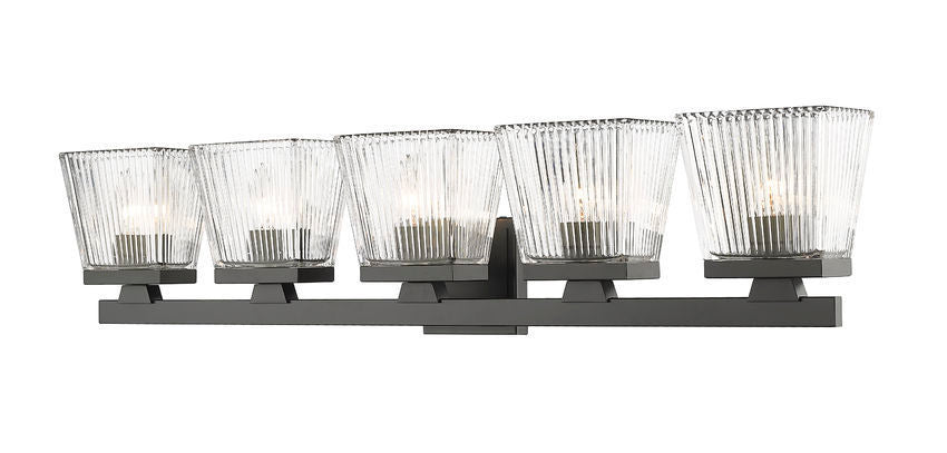 Steel Frame with Glass Shade Vanity Light