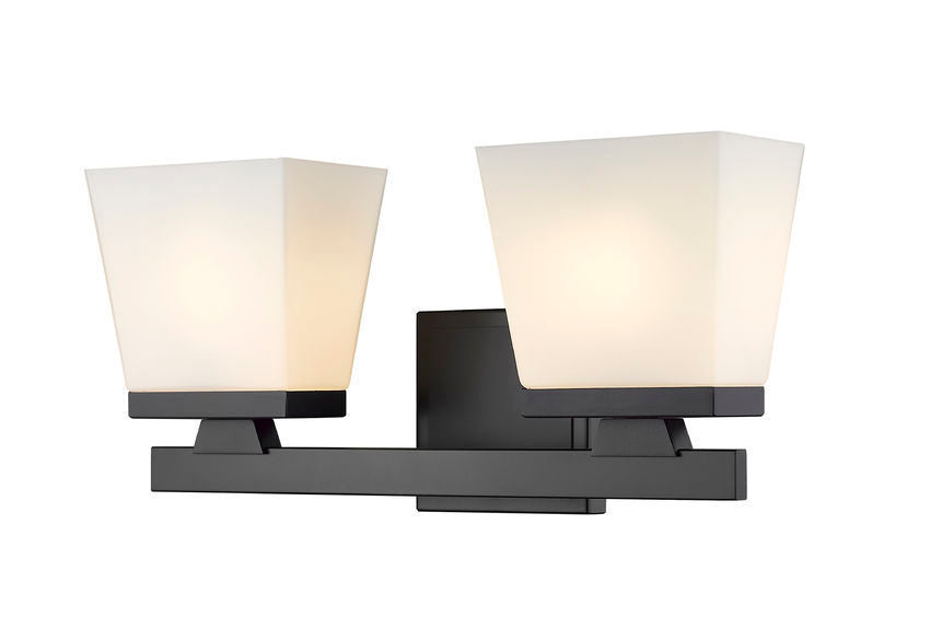 Steel Frame with Glass Shade Vanity Light