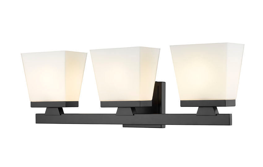 Steel Frame with Glass Shade Vanity Light