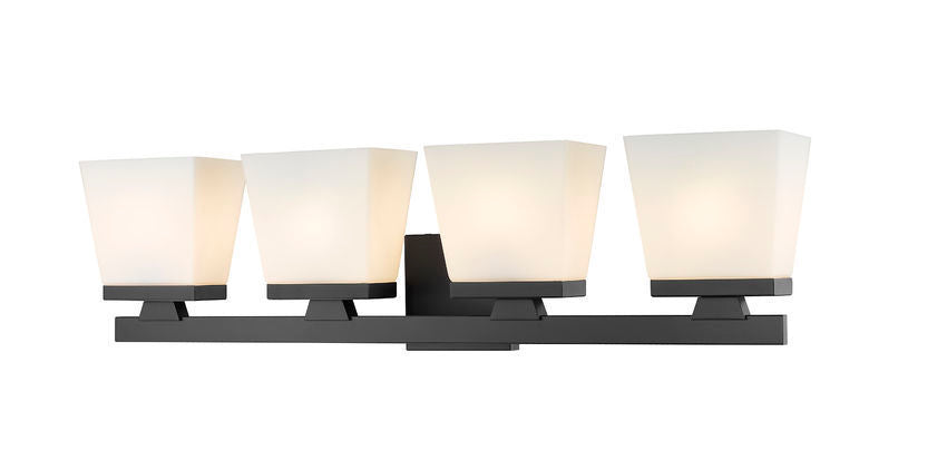 Steel Frame with Glass Shade Vanity Light