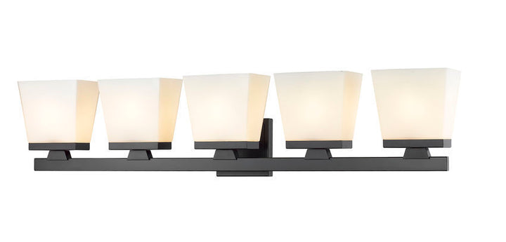 Steel Frame with Glass Shade Vanity Light