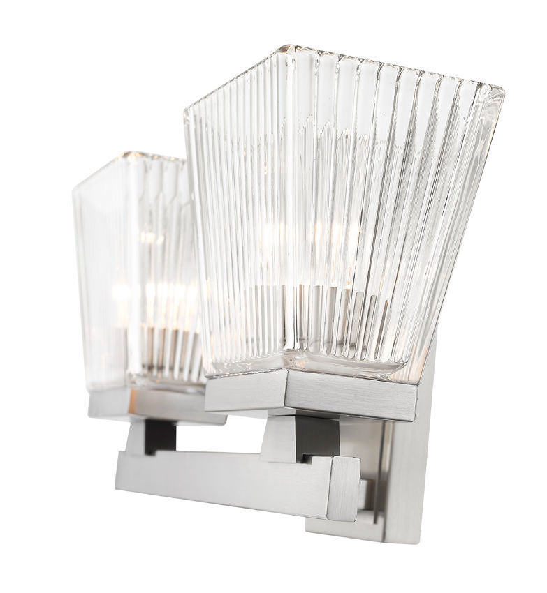 Steel Frame with Glass Shade Vanity Light