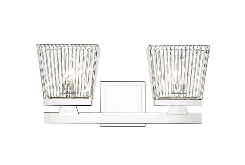 Steel Frame with Glass Shade Vanity Light