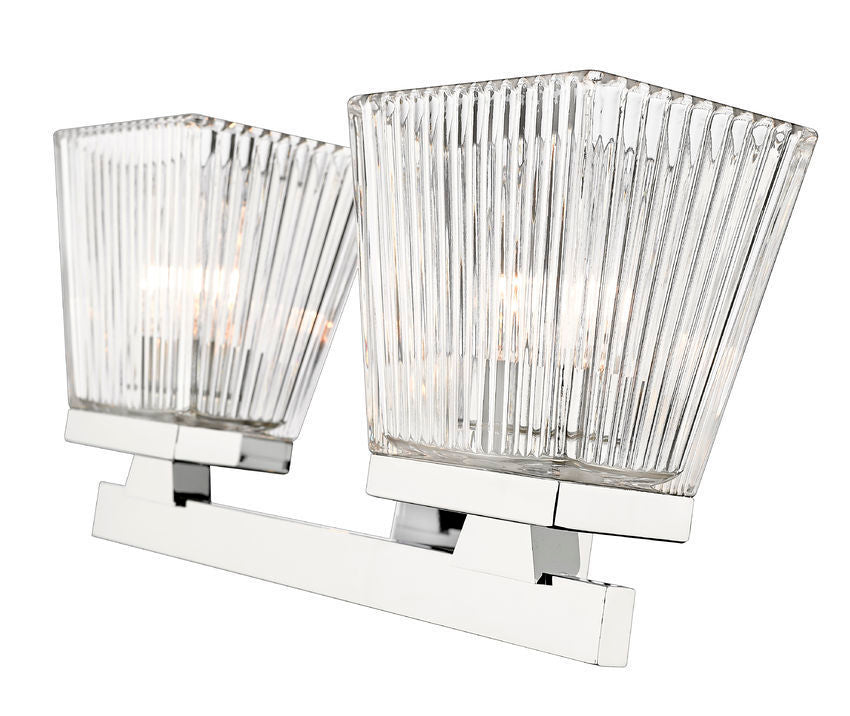 Steel Frame with Glass Shade Vanity Light