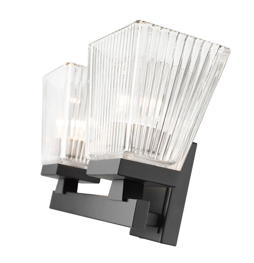Steel Frame with Glass Shade Vanity Light